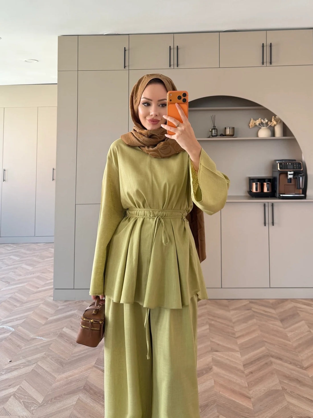 Judy Linen Trouser Set - Two-Piece Co-ord - Light Lime