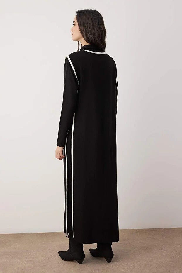 Black A-line Interlock Knit Modest Two-Piece Set