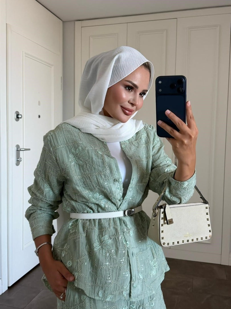 Lilly Modest Trousers Matching Set | Premium Tunic Co-Ord Suit