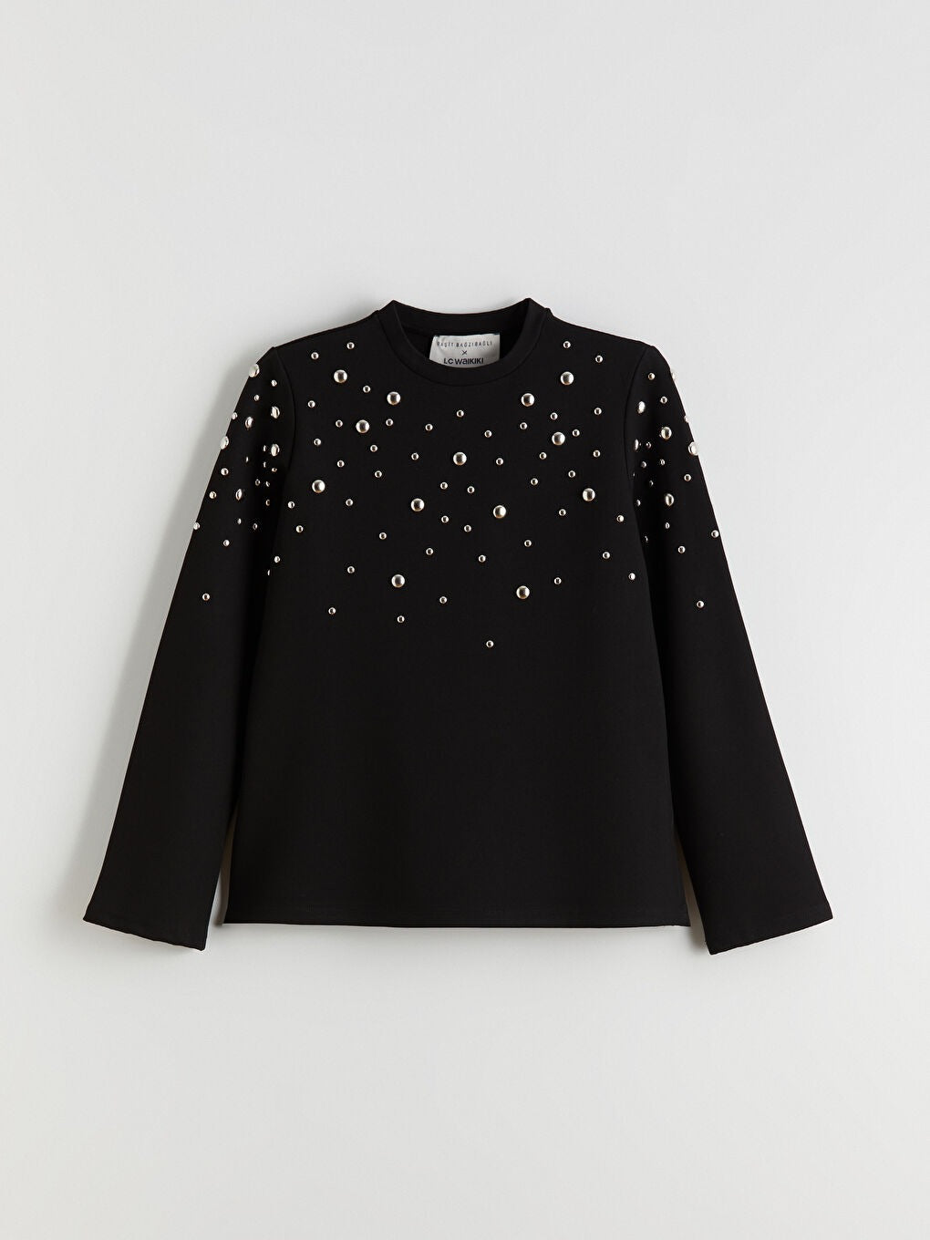 Black Appliqué Sweatshirt Tunic
