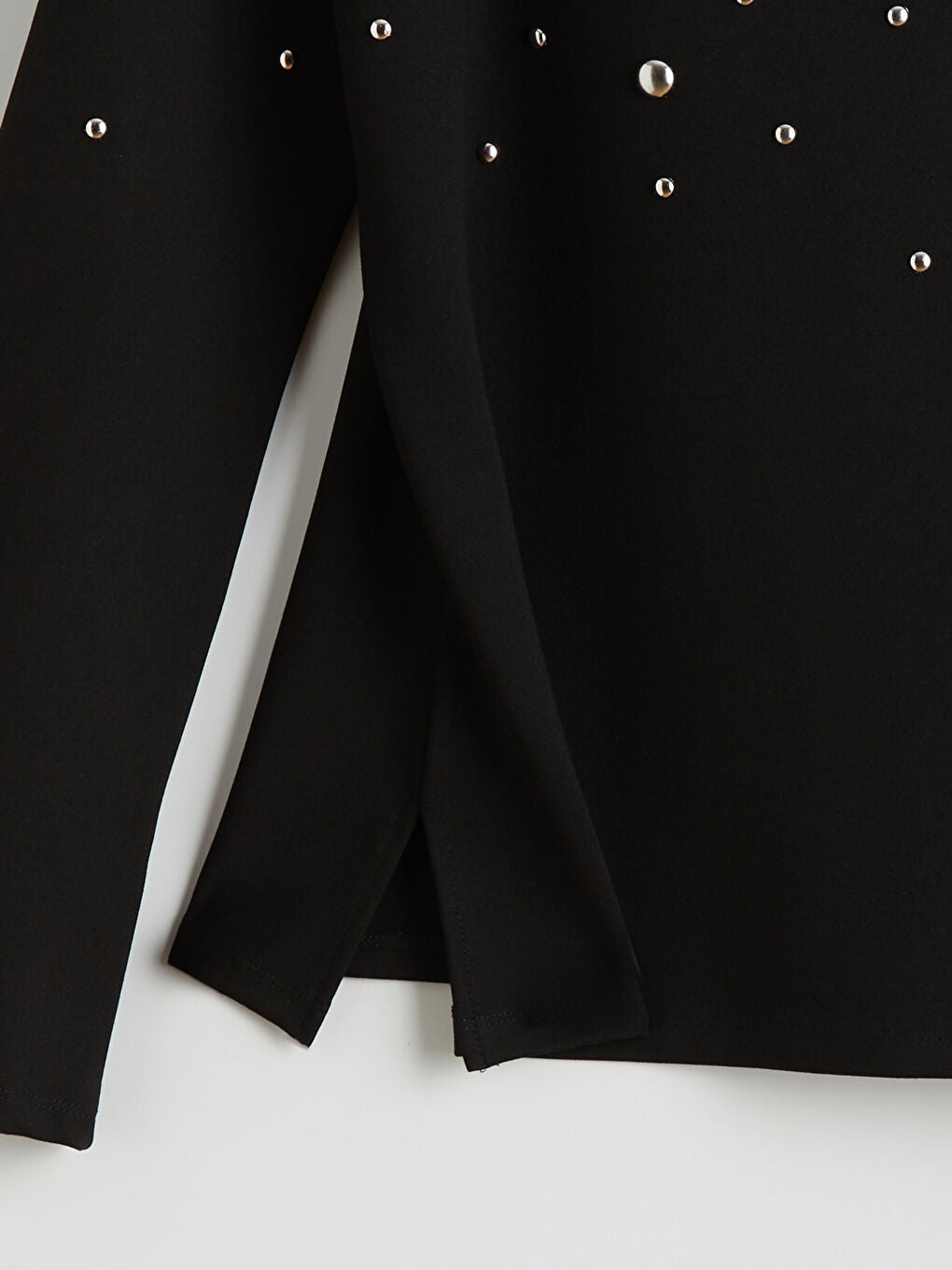 Black Appliqué Sweatshirt Tunic