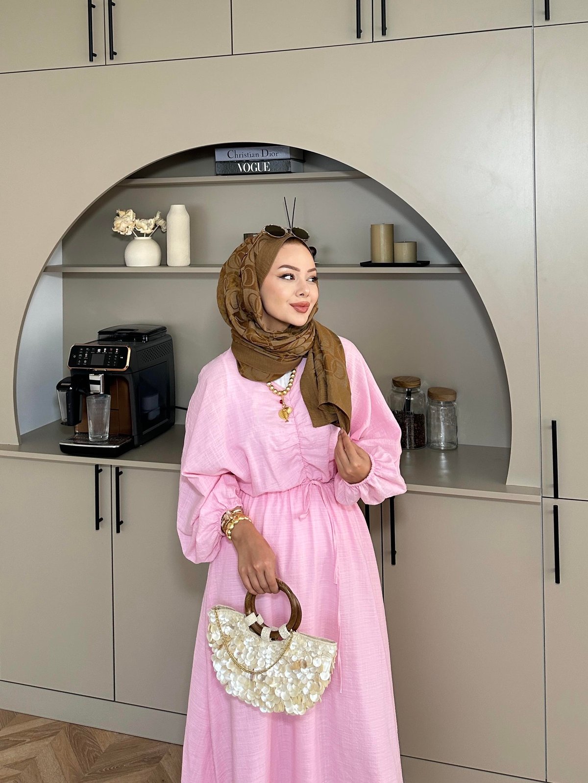 Lamina Linen Dress Pink