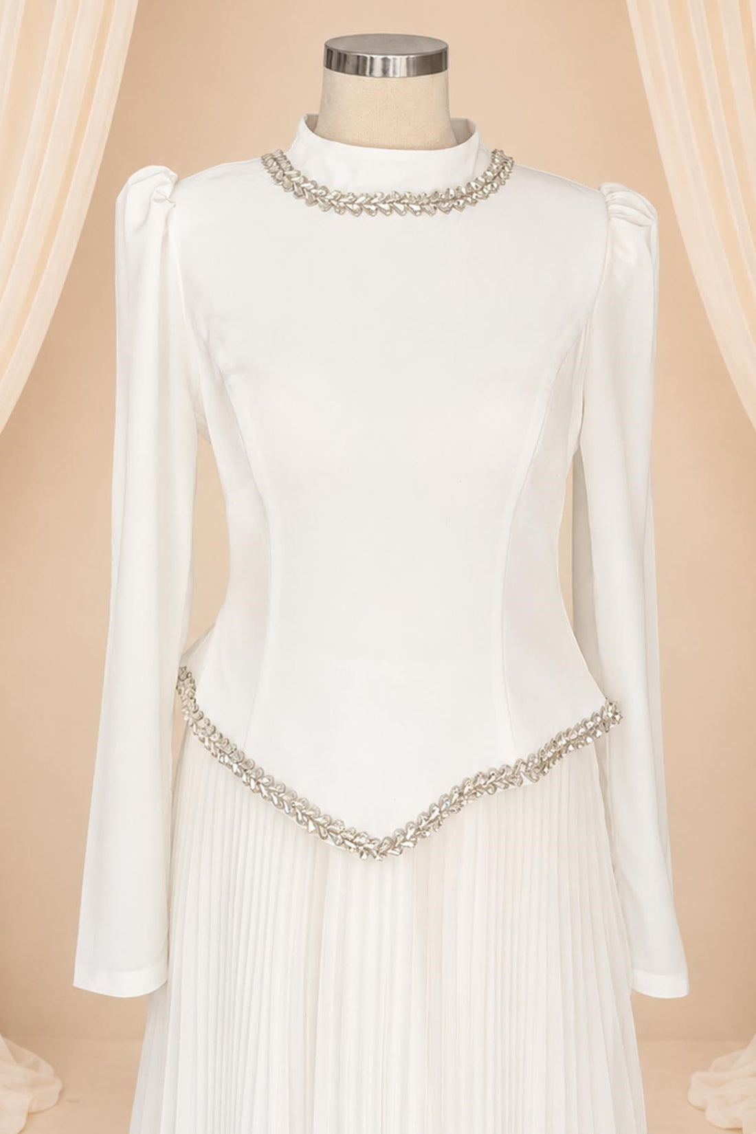 Lidya Modest Evening Dress - Ivory