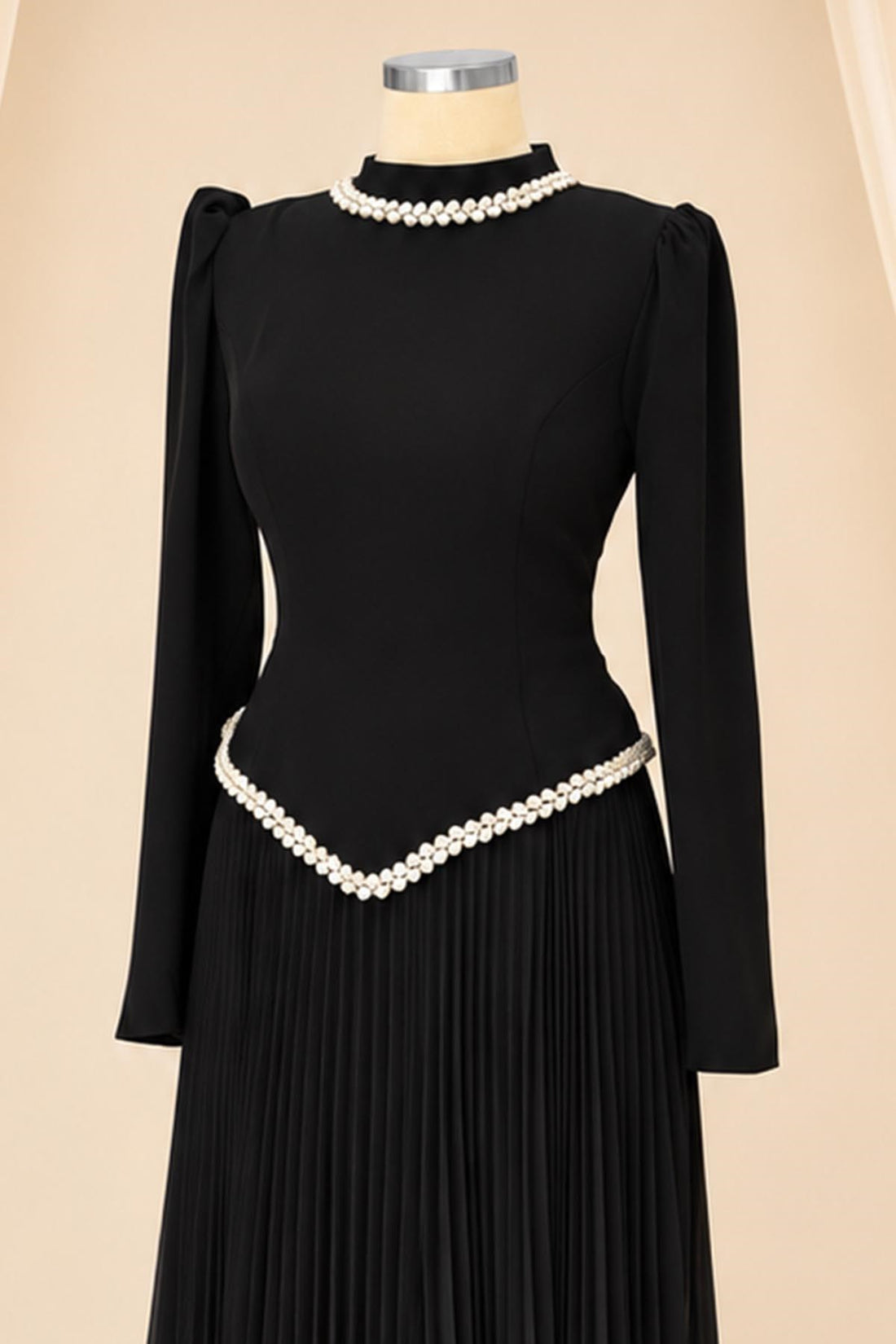 Lidya Modest Evening Dress - Black