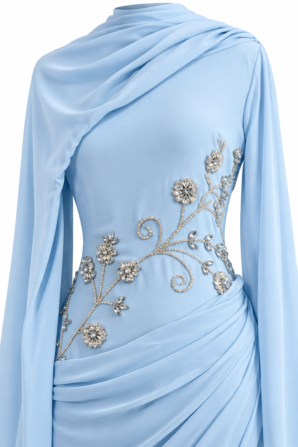 Valeria Modest Evening Dress - Blue
