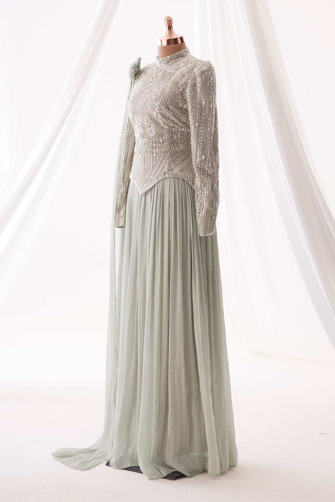 Melina Evening Gown - Mint - view 4