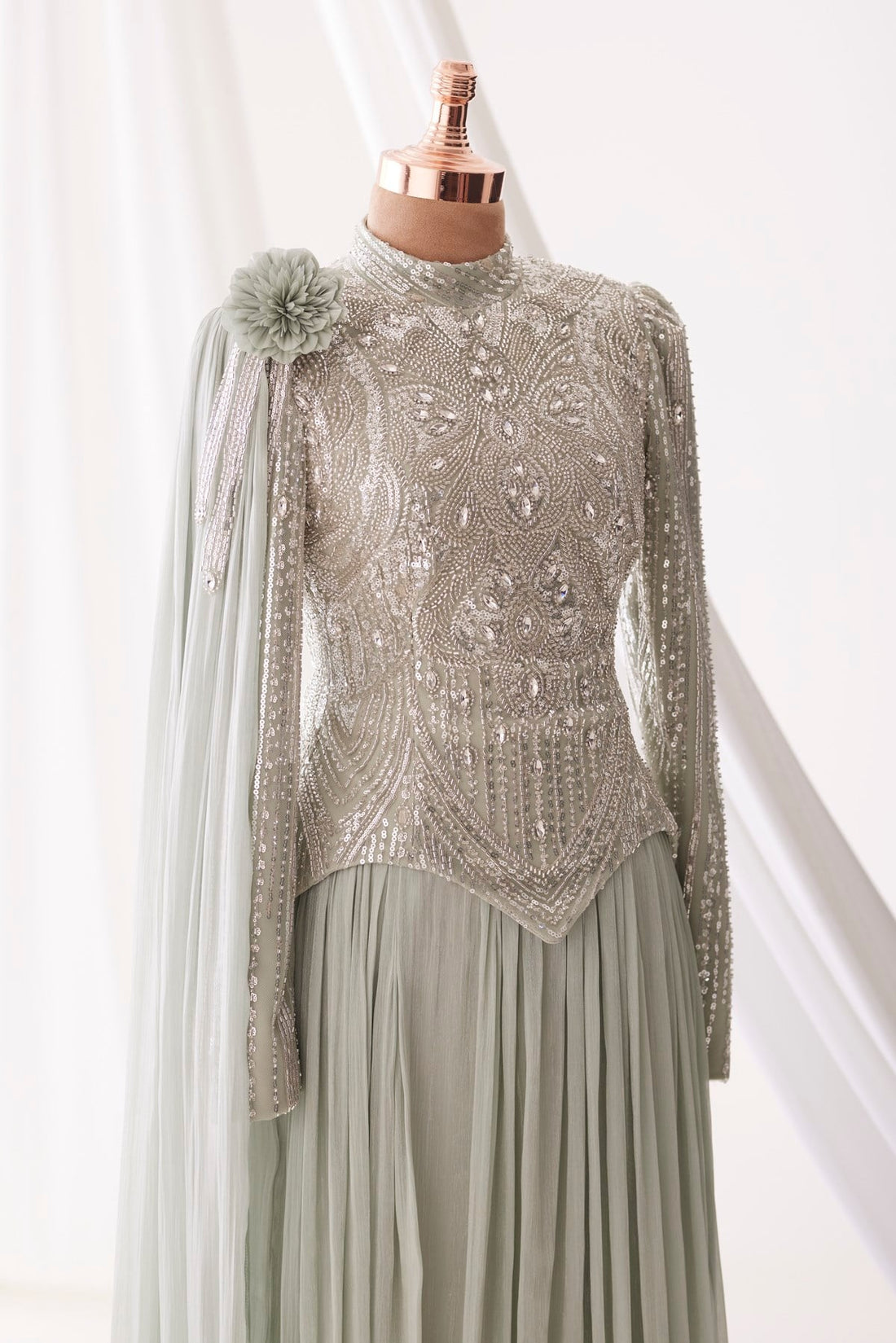 Melina Evening Gown - Mint - view 3