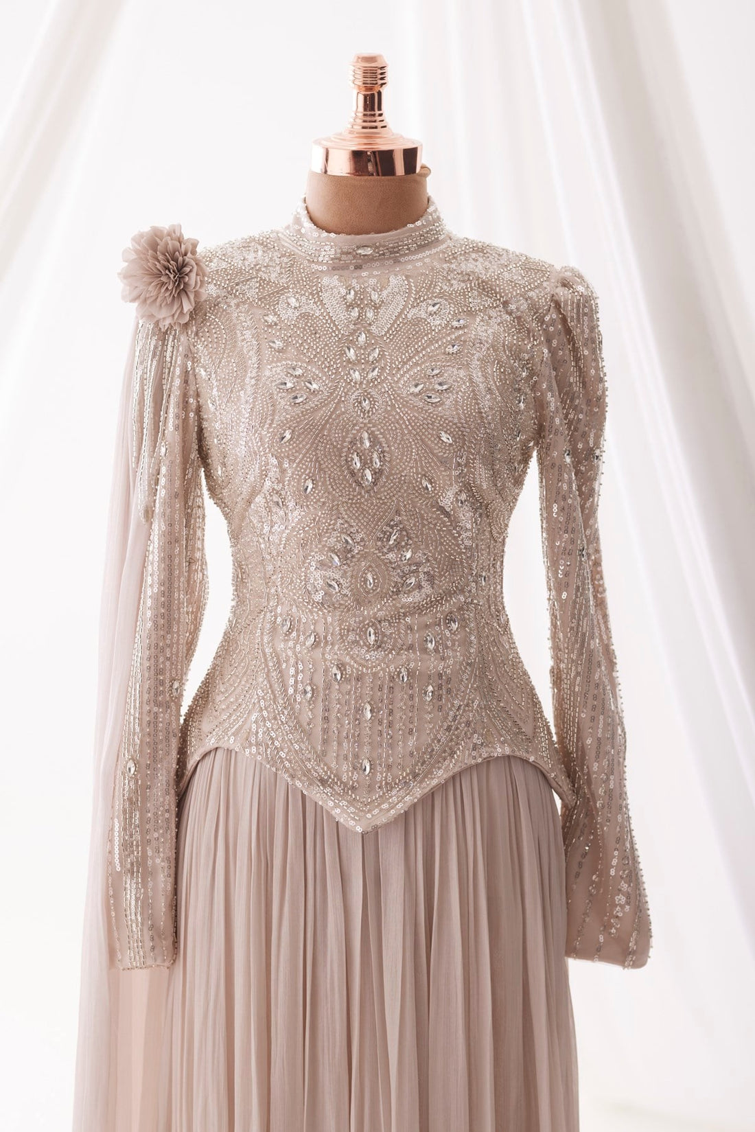 Melina Evening Gown - Powder Pink - view 2