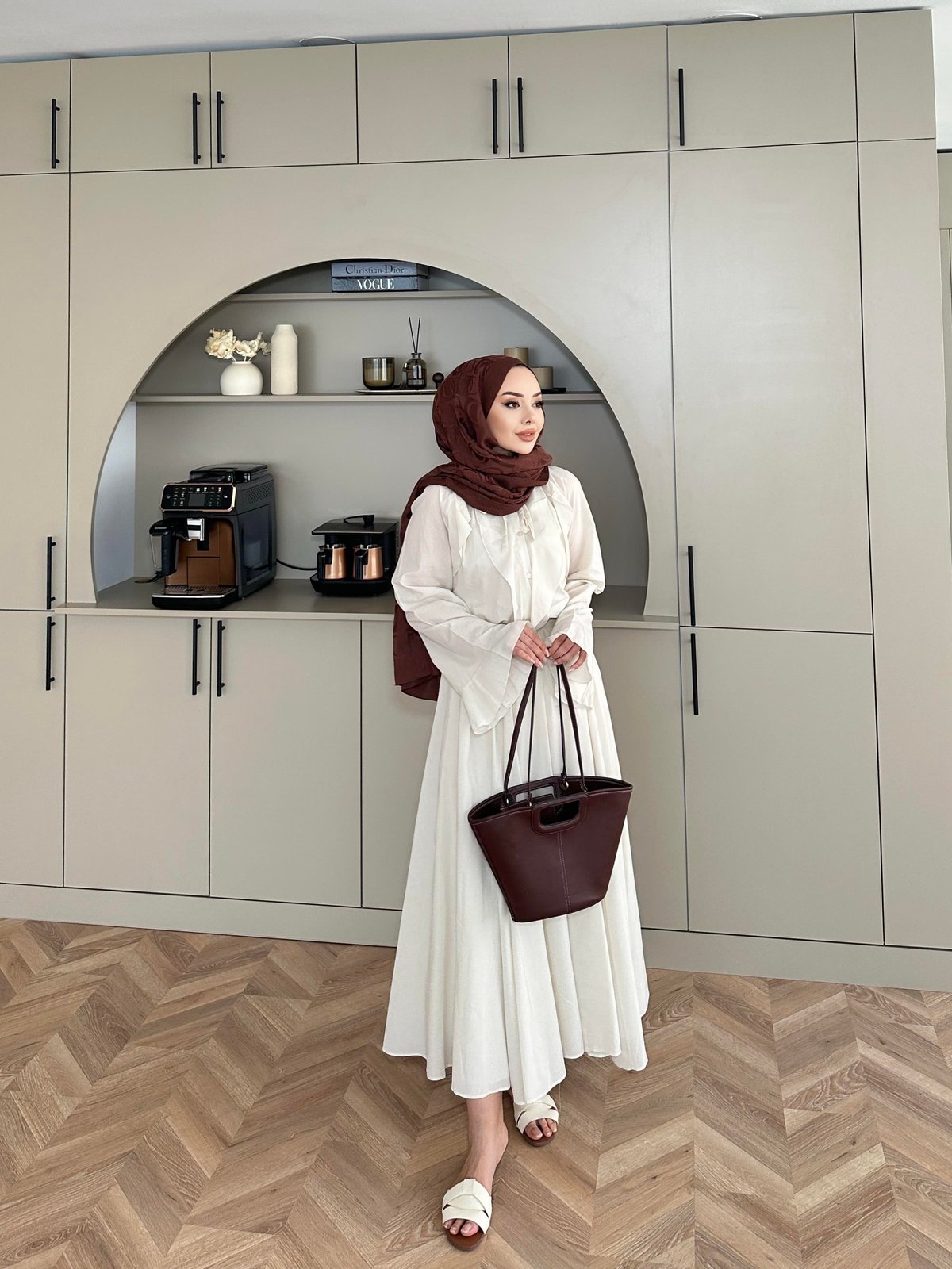 Cotton Voile Beige Skirt Set