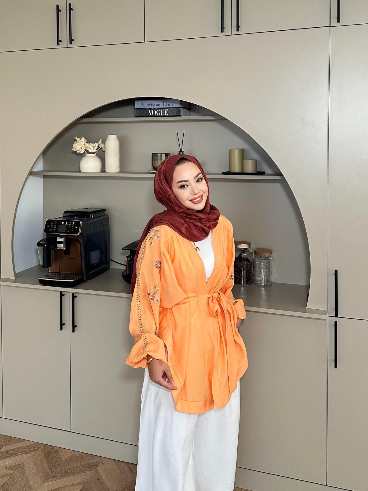 Embroidered Kimono Orange