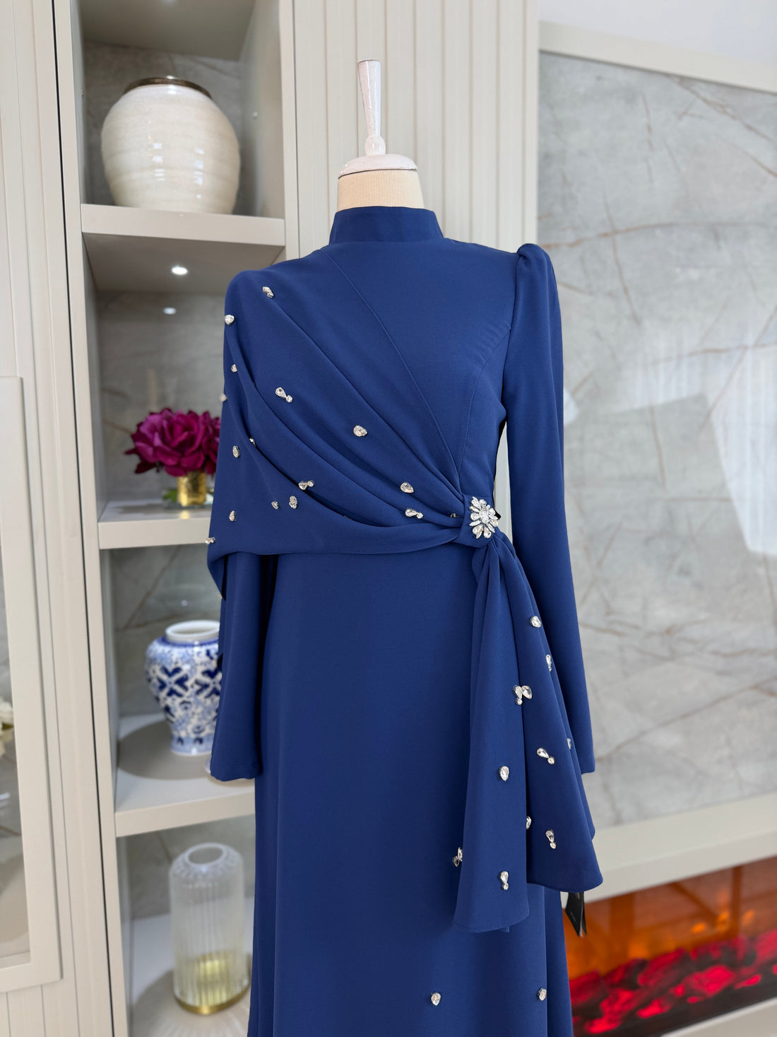 Noor Evening Dress - Navy