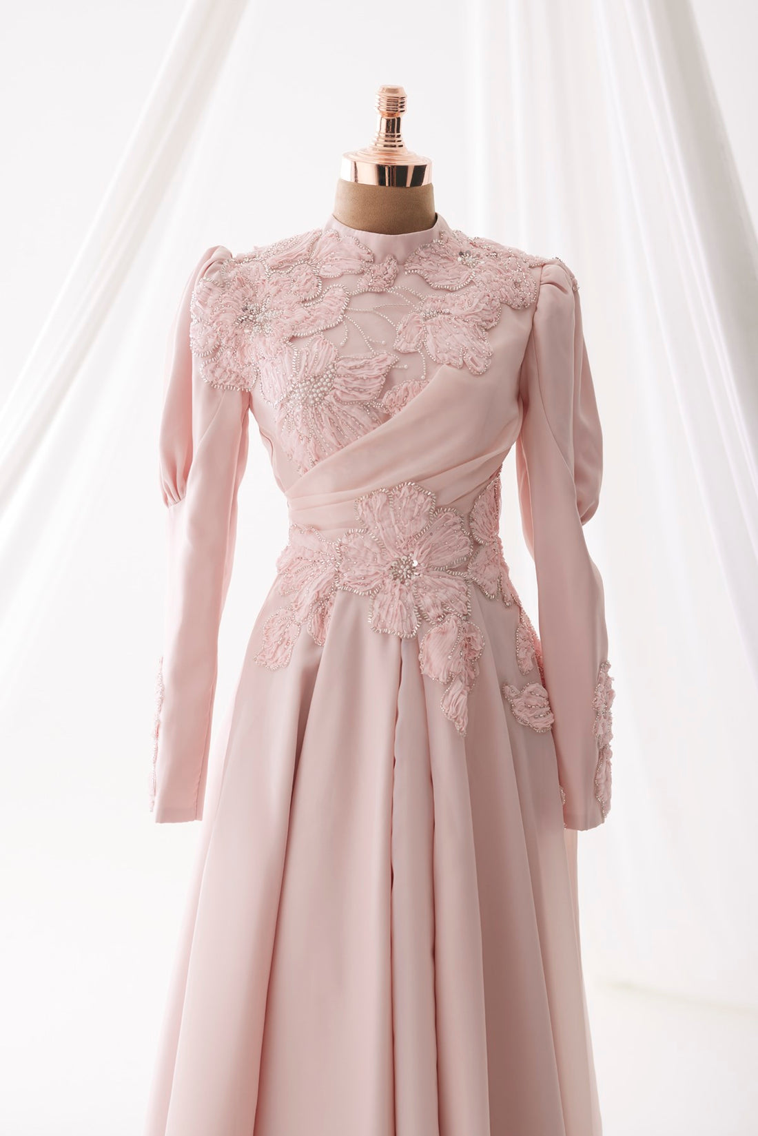 Nida Evening Gown - Powder Pink - view 2