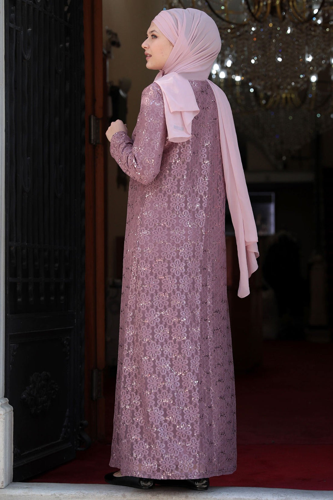 Papatya Modest Evening Dress - Blush Pink