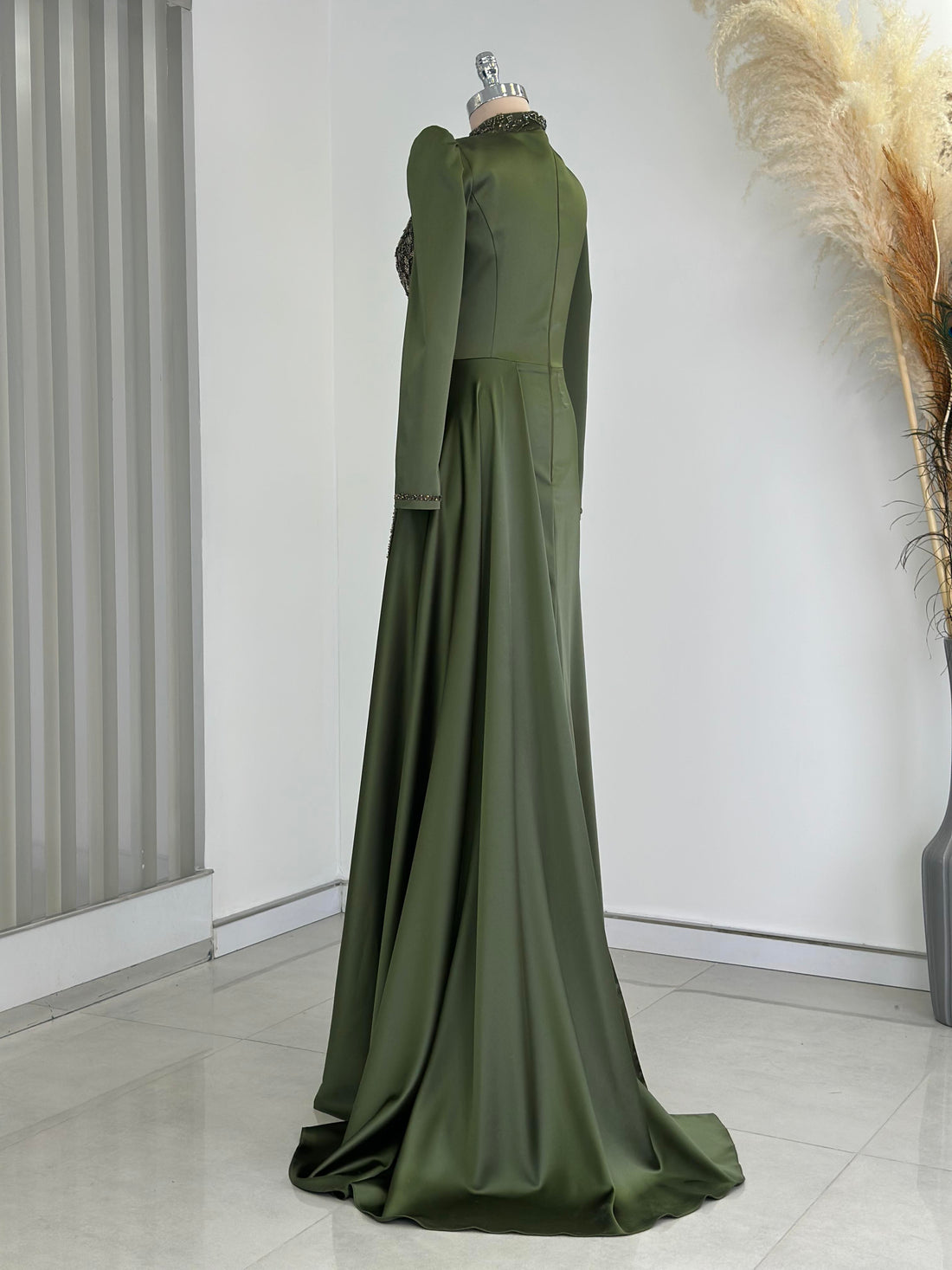Regina Evening Gown - Khaki - view 4