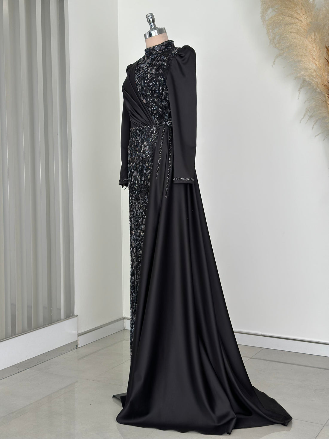 Regina Evening Gown - Black-Lilac - view 4