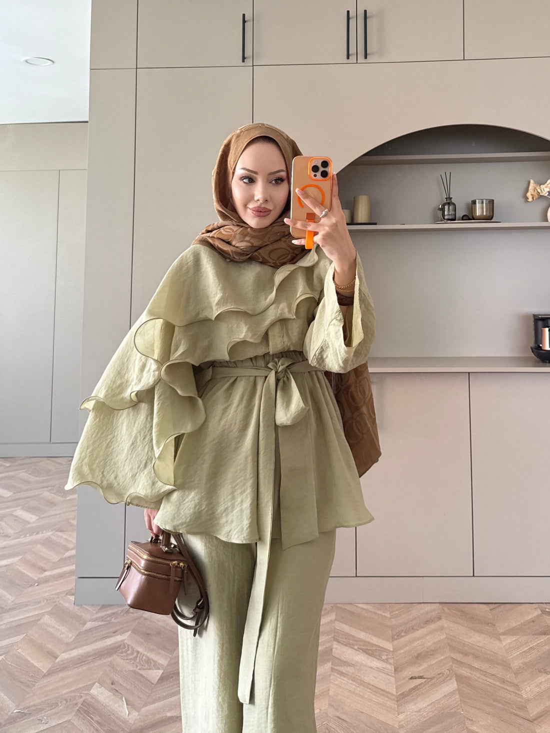 Shirley Ruffled Pant Set - Olive - view 5
