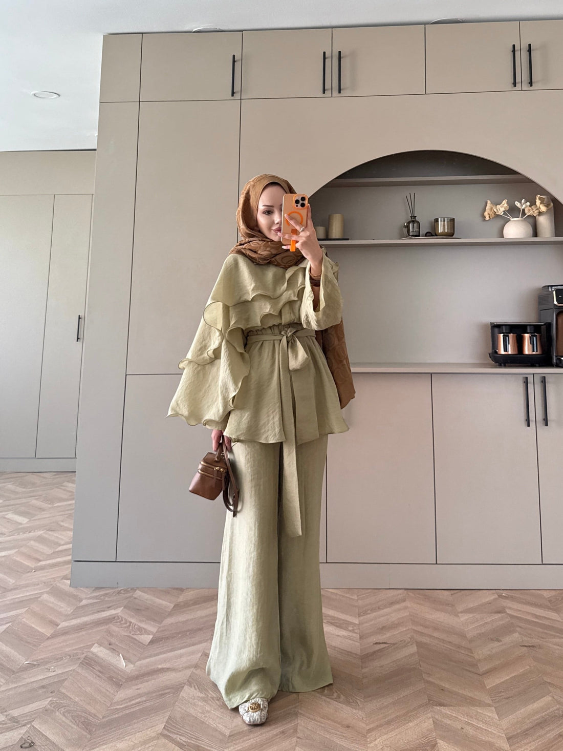 Shirley Ruffled Pant Set - Olive - view 7