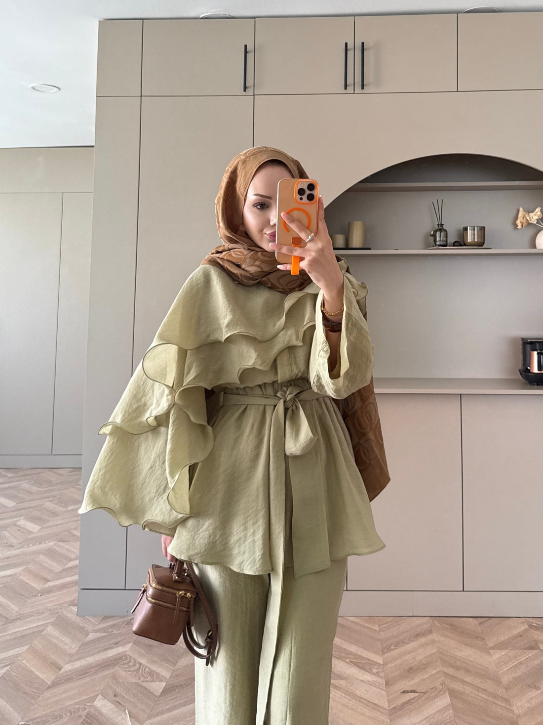 Shirley Ruffled Pant Set - Olive - view 6