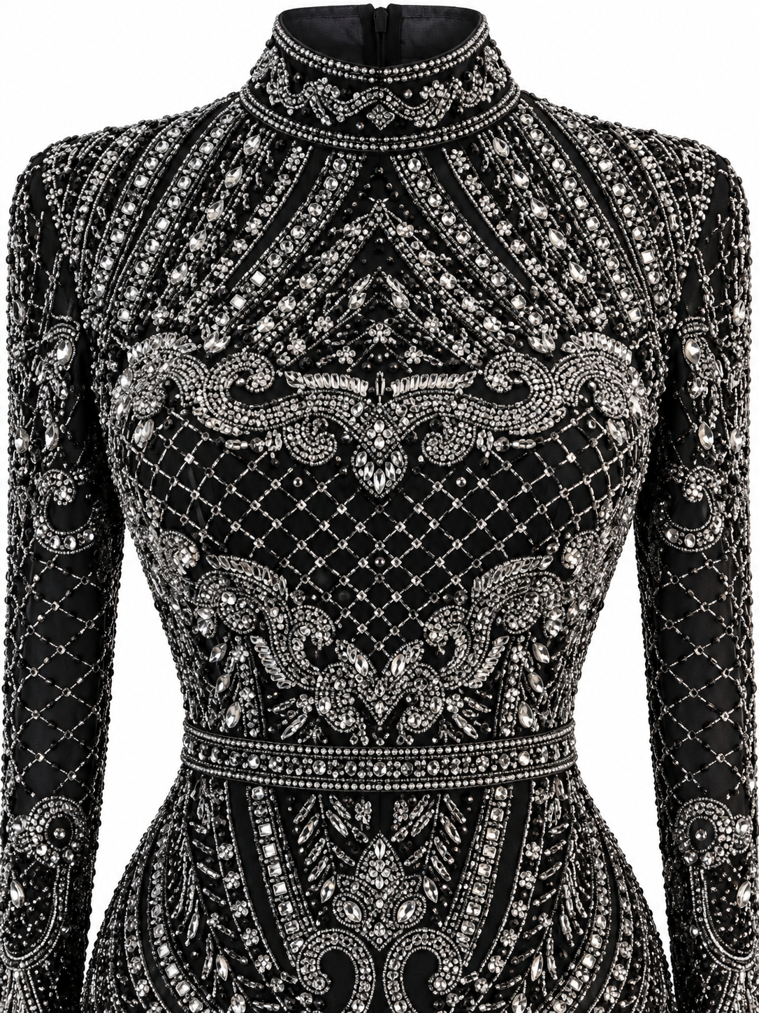 Couture Valessia Modest Evening Dress - Black