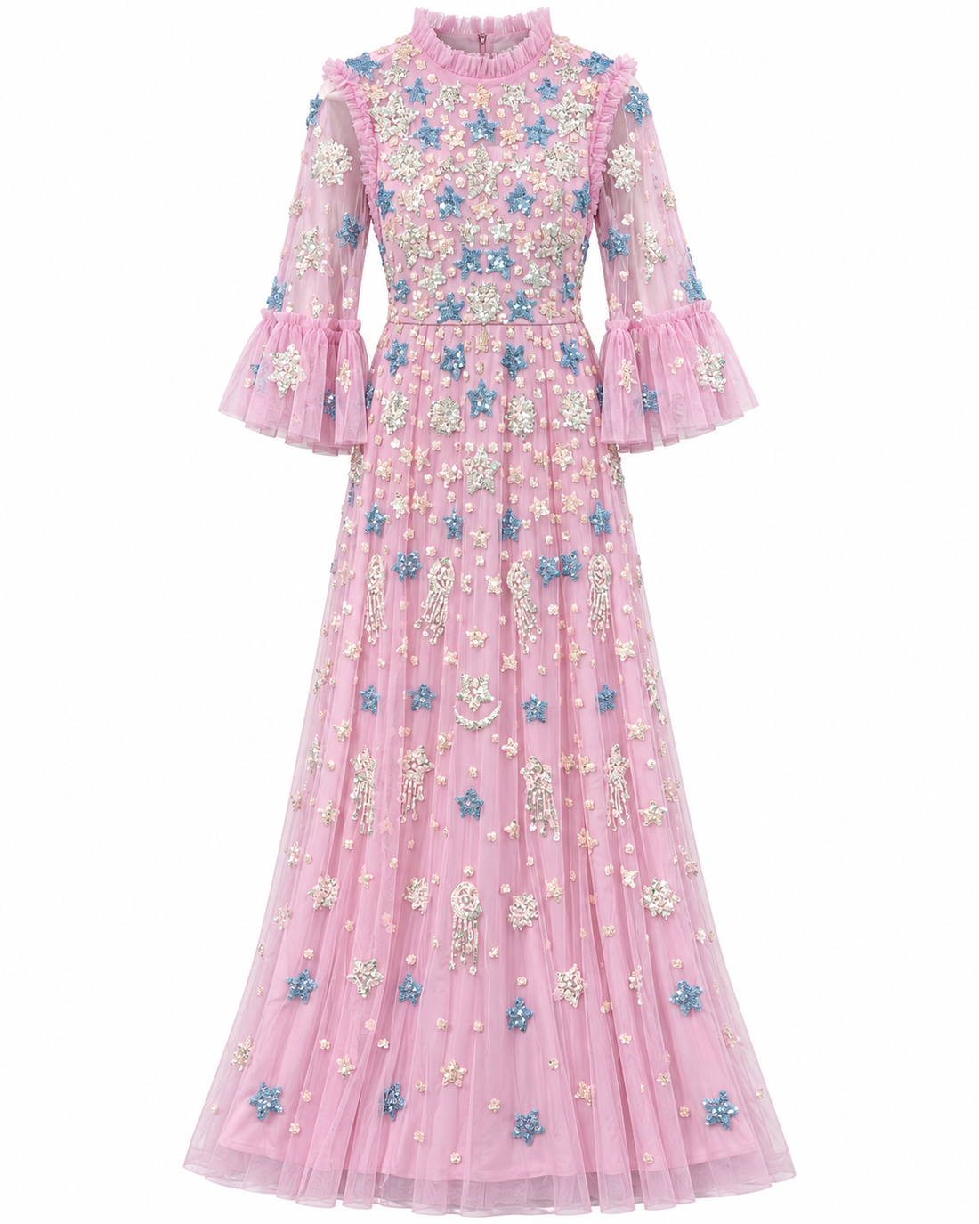 Starfish Couture embroidered tulle dress in Pink