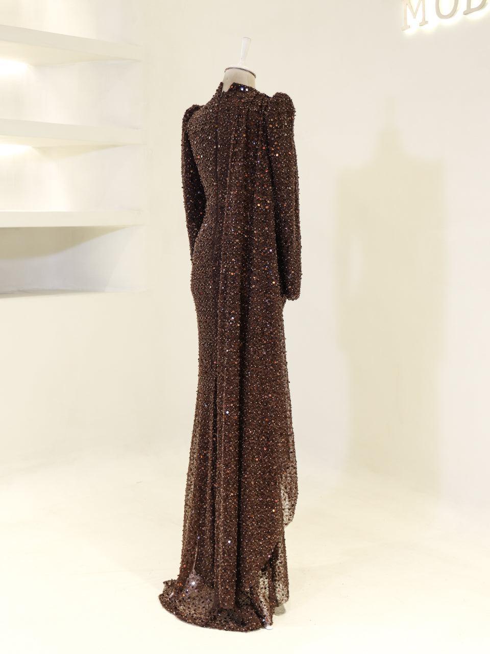 Lujain Evening Dress - Mocha - view 4