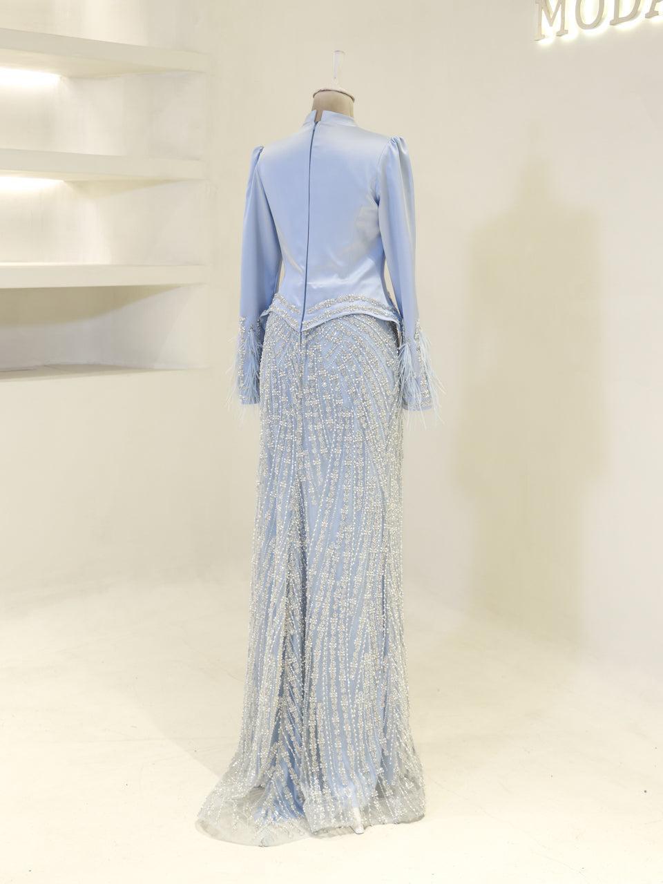 Josephine Evening Dress - Ice Blue - view 5