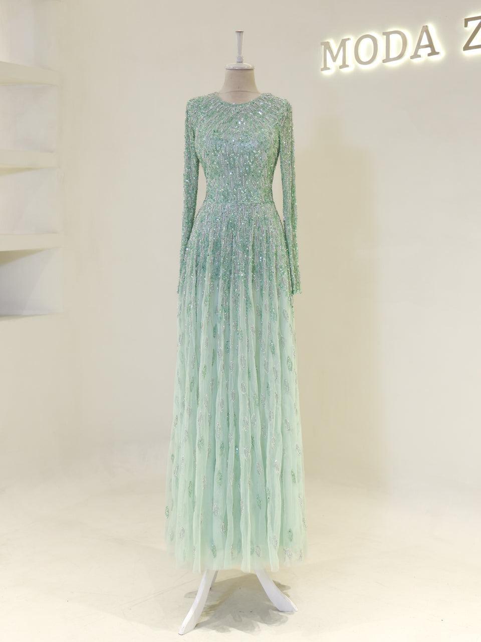 Couture Mariam Evening Dress - Mint