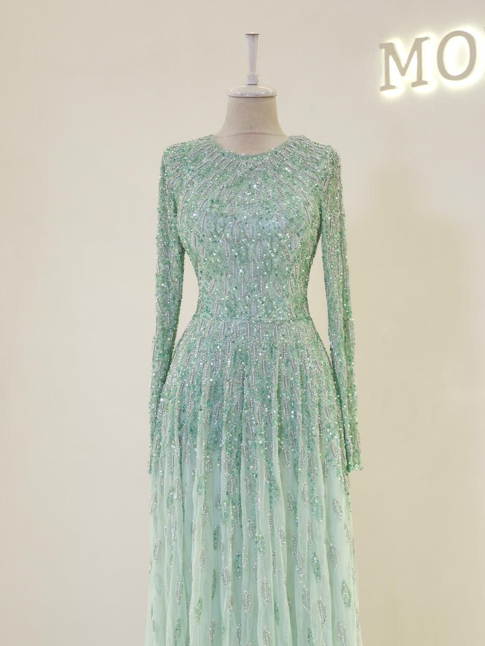 Couture Mariam Evening Dress - Mint - view 2