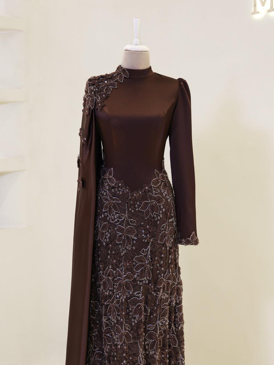 Pera Brown Couture Dress – image 2