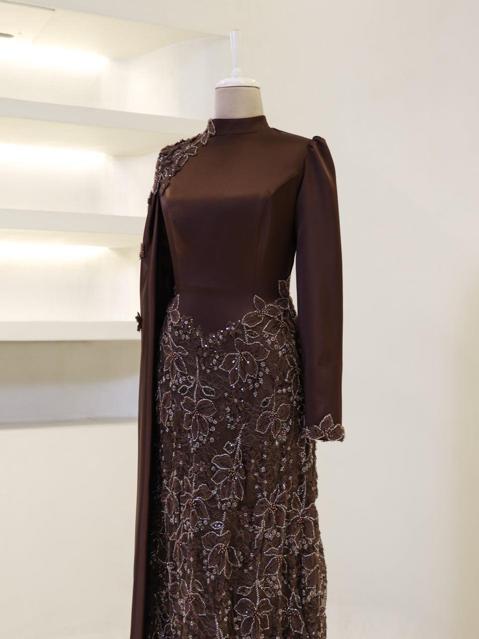 Pera Brown Couture Dress – image 3