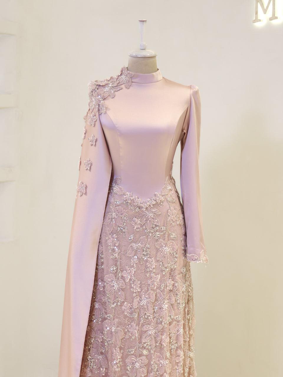 Pera Powder Pink Couture Dress – image 2