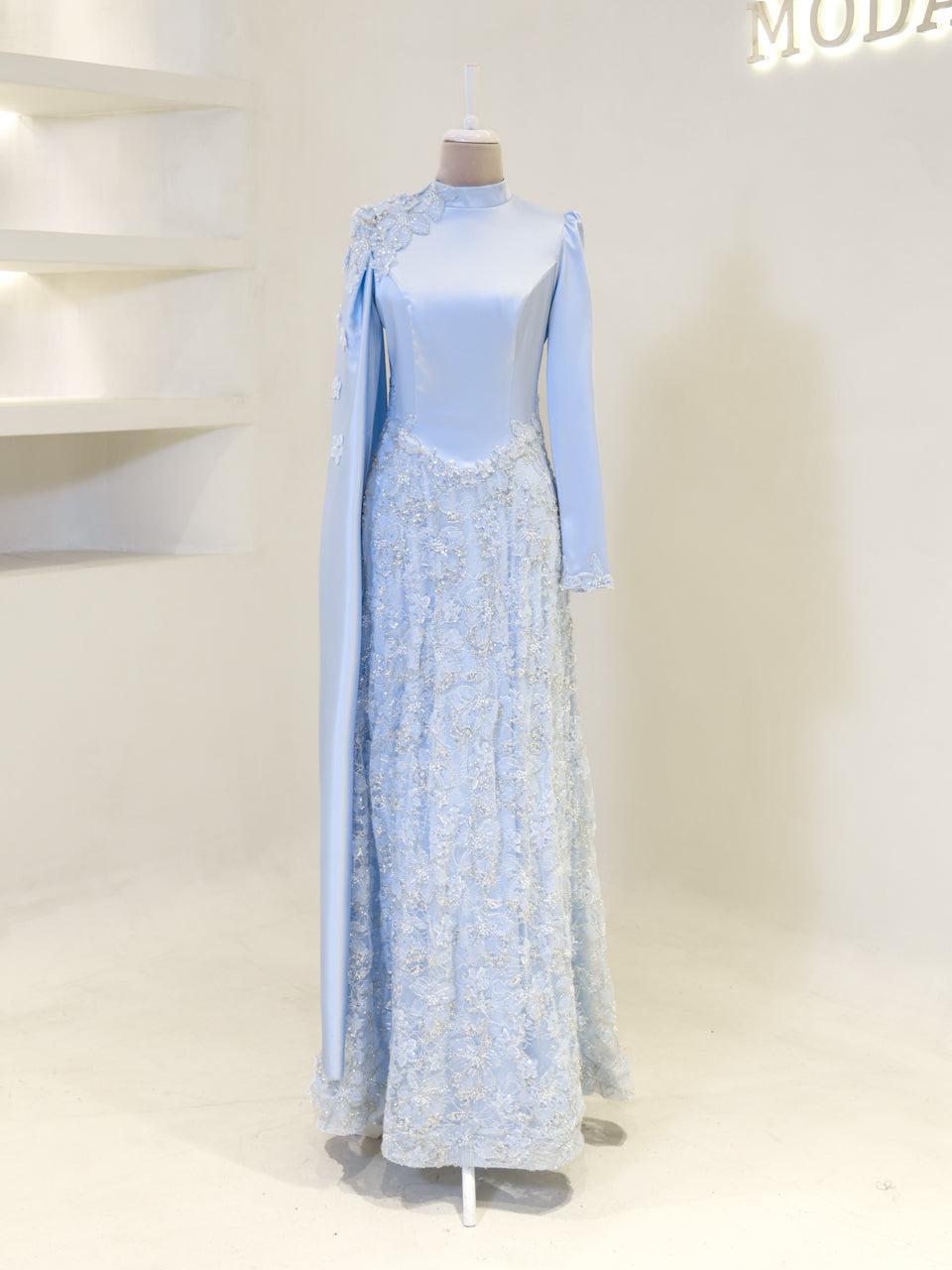 Pera Blue Couture Dress – image 2