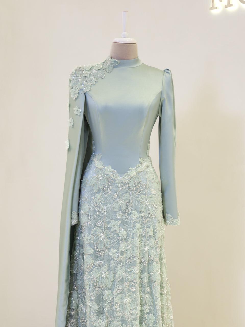 Pera Mint Green Couture Dress – image 2