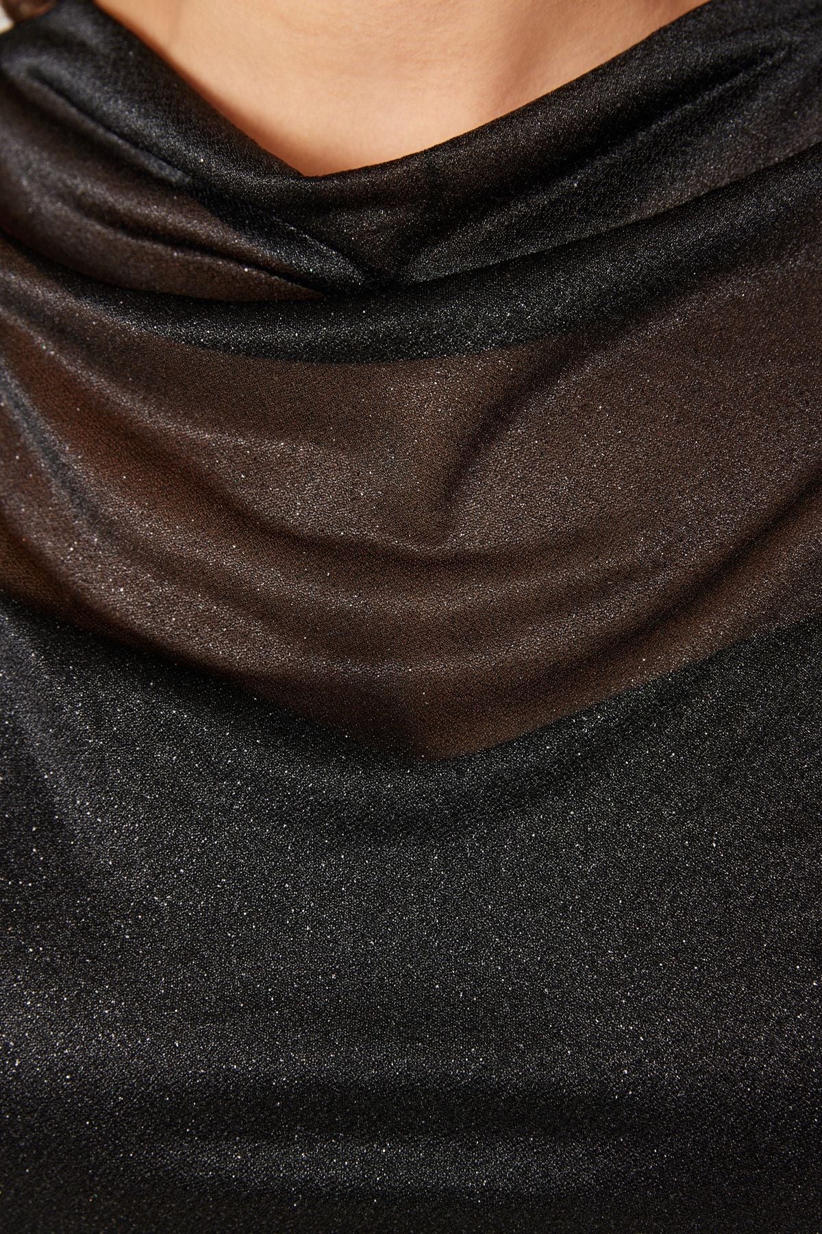 Curve Black Cut-Out Sequin Mini Knit Plus Size Dress