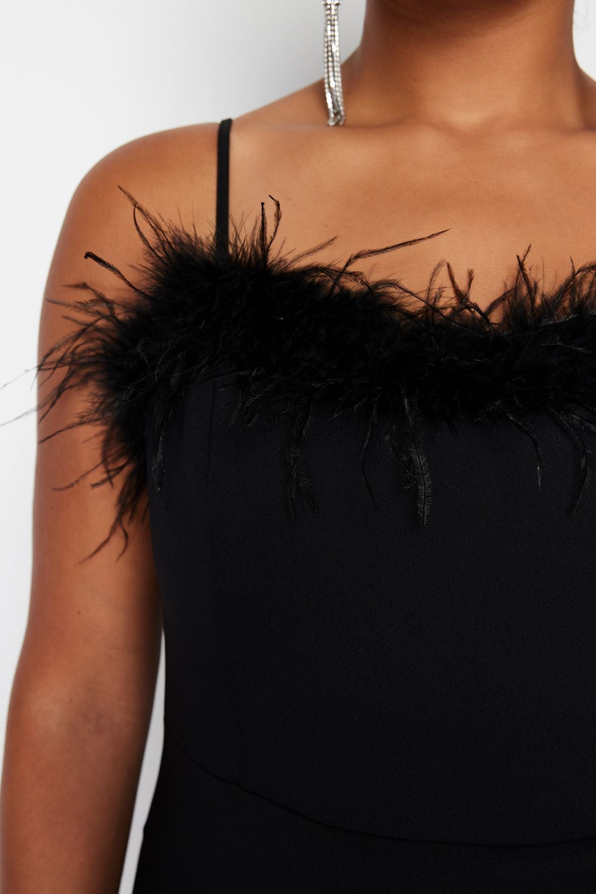 Curve Black Braided Strap/Strapless Woven Plus Size Party/Graduation/Evening Dress