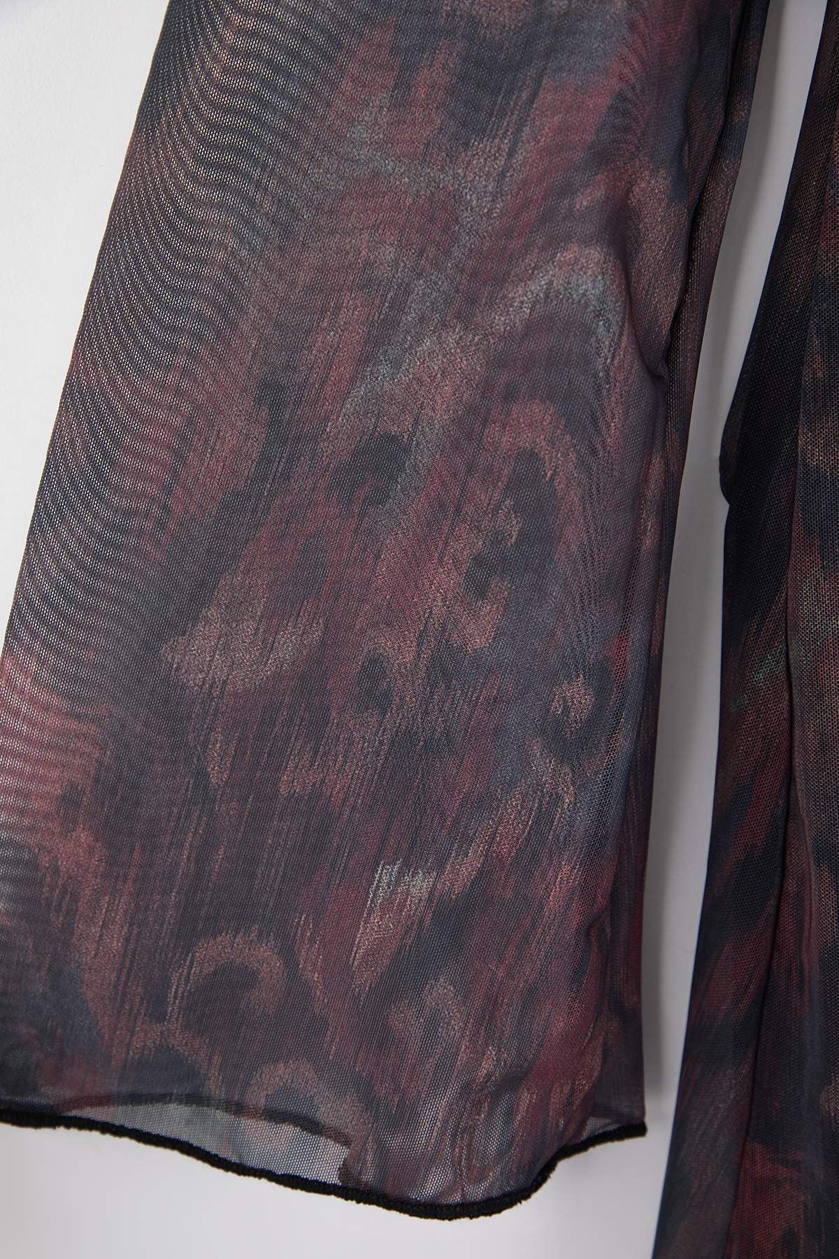 Curve Multi-Color Patterned Asymmetric Tulle Knit Plus Size Dress