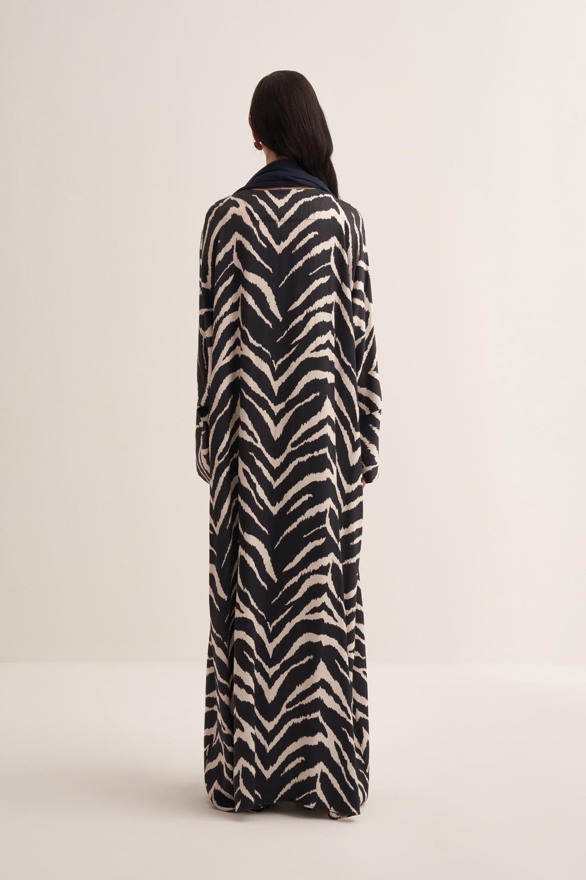 Zebra Patterned Viscose Abaya - sonafey