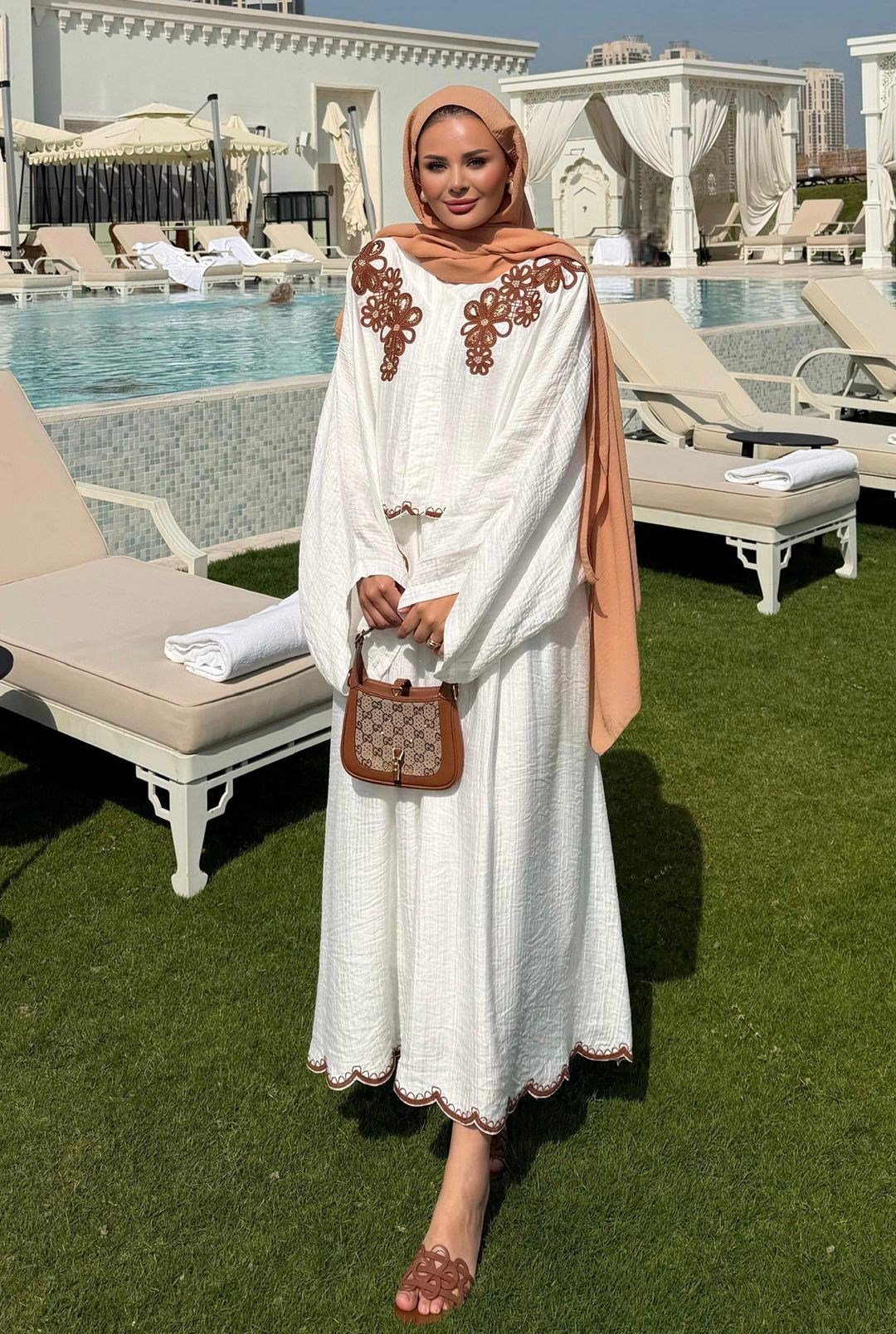 Lace Detailed Skirt Set - White