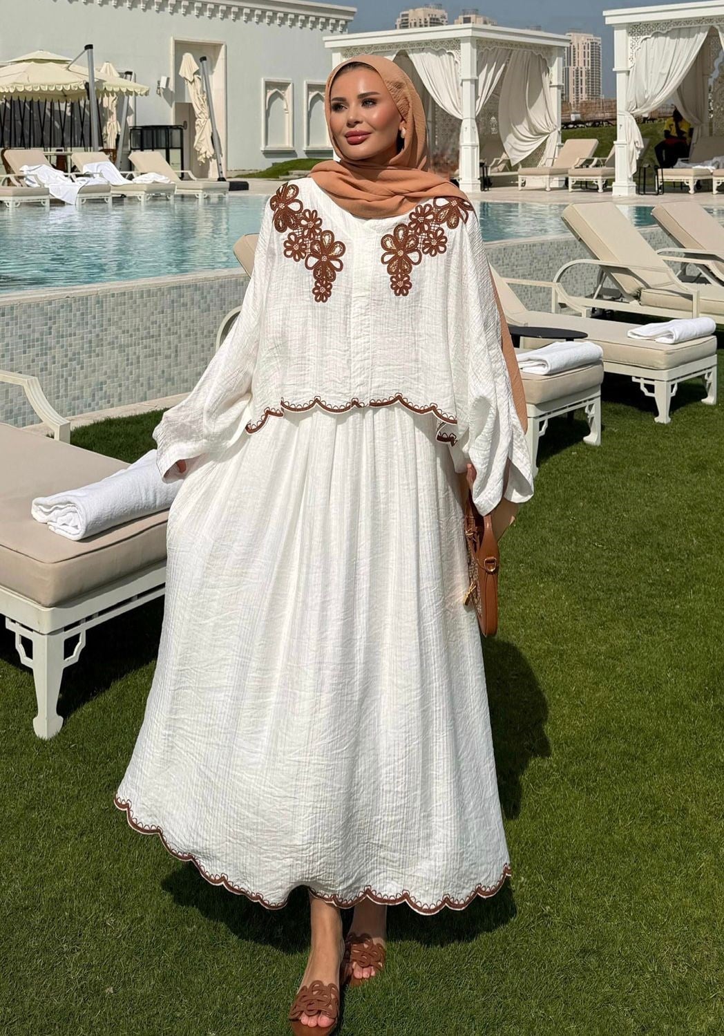 Lace Detailed Skirt Set - White