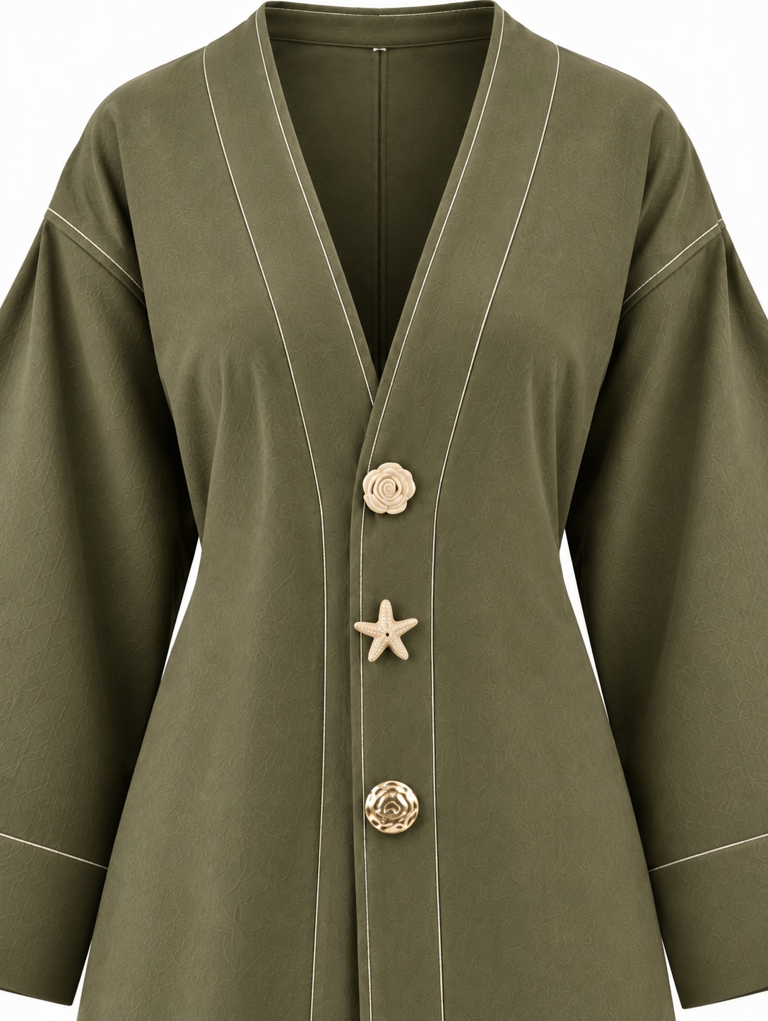 Rivelle Kimono Denim Jacket - Khaki