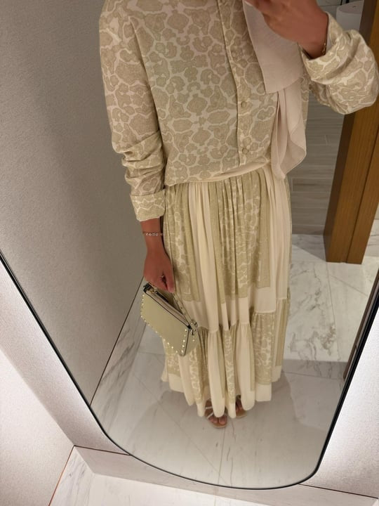 Lightweight Ethnic Shirt and Skirt Co-Ord in Butter Yellow