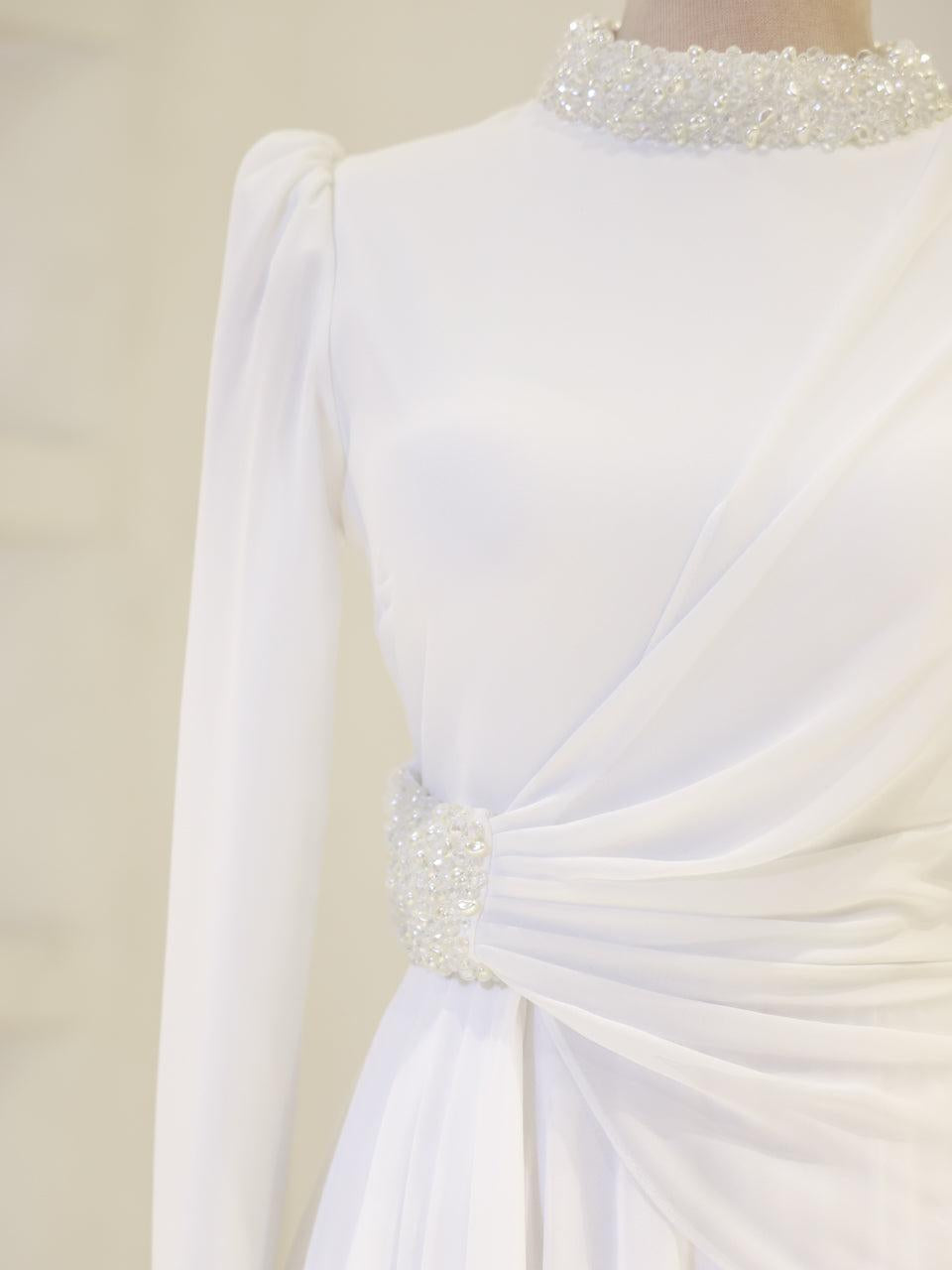 Sofia Crystal Dress- White
