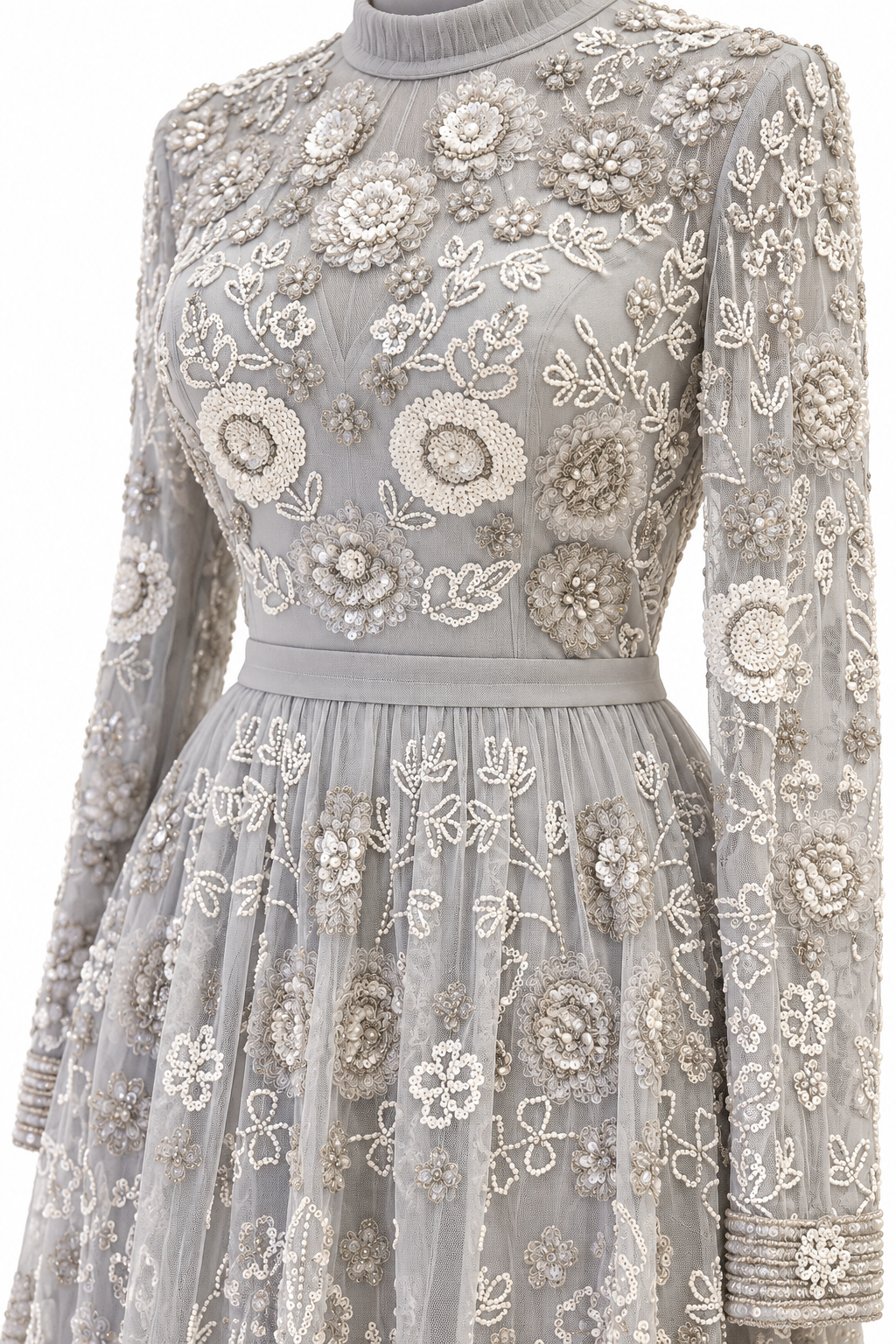 Couture Elowen Evening Dress - Grey