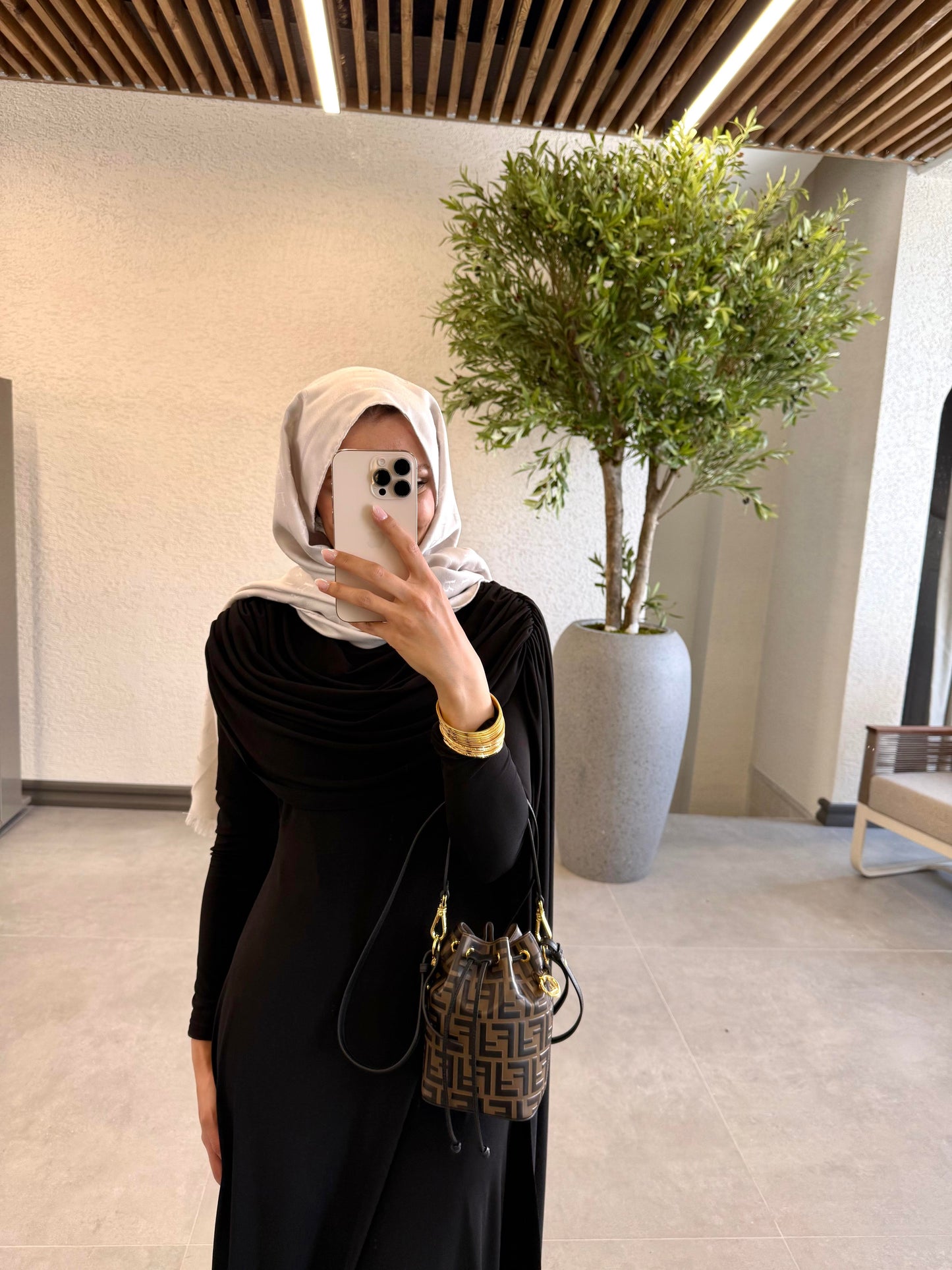 Black Evening Gown with Shawl Collar and Cape Detail