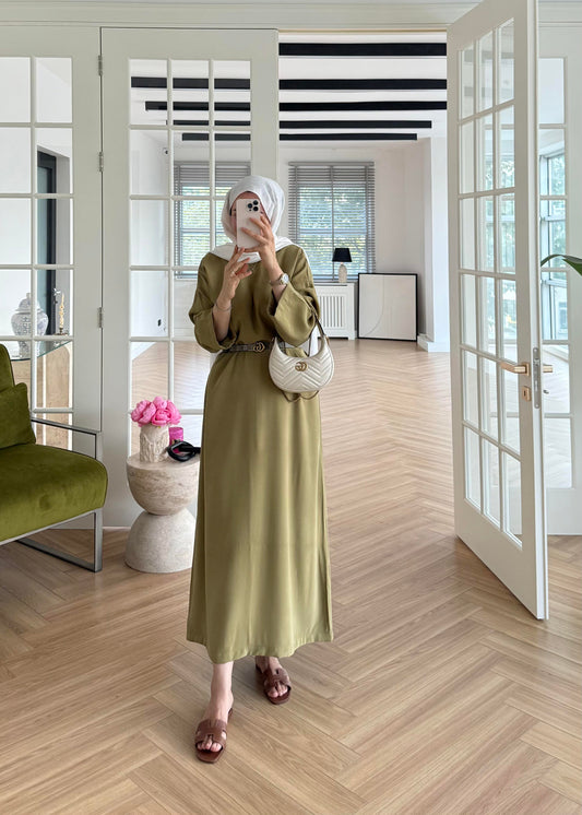 Tencel Basic Maxi Dress - Khaki