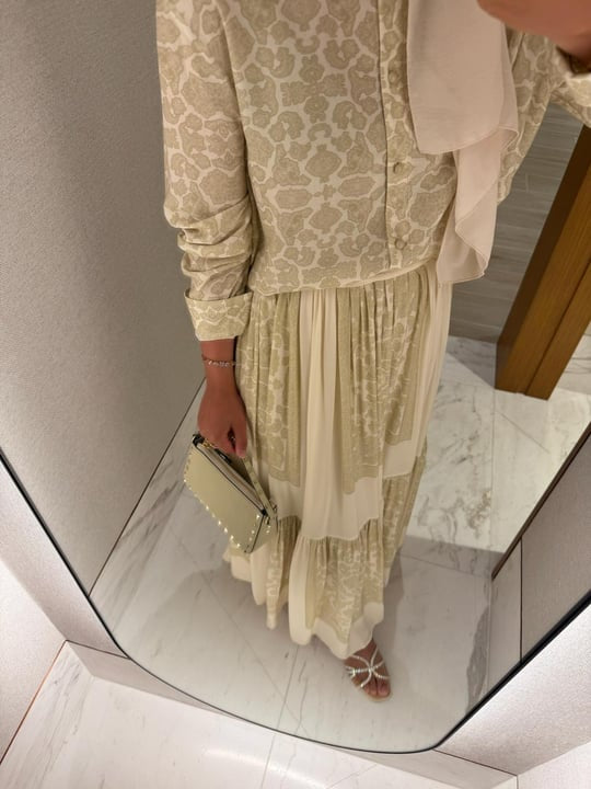 Lightweight Ethnic Shirt and Skirt Co-Ord in Butter Yellow