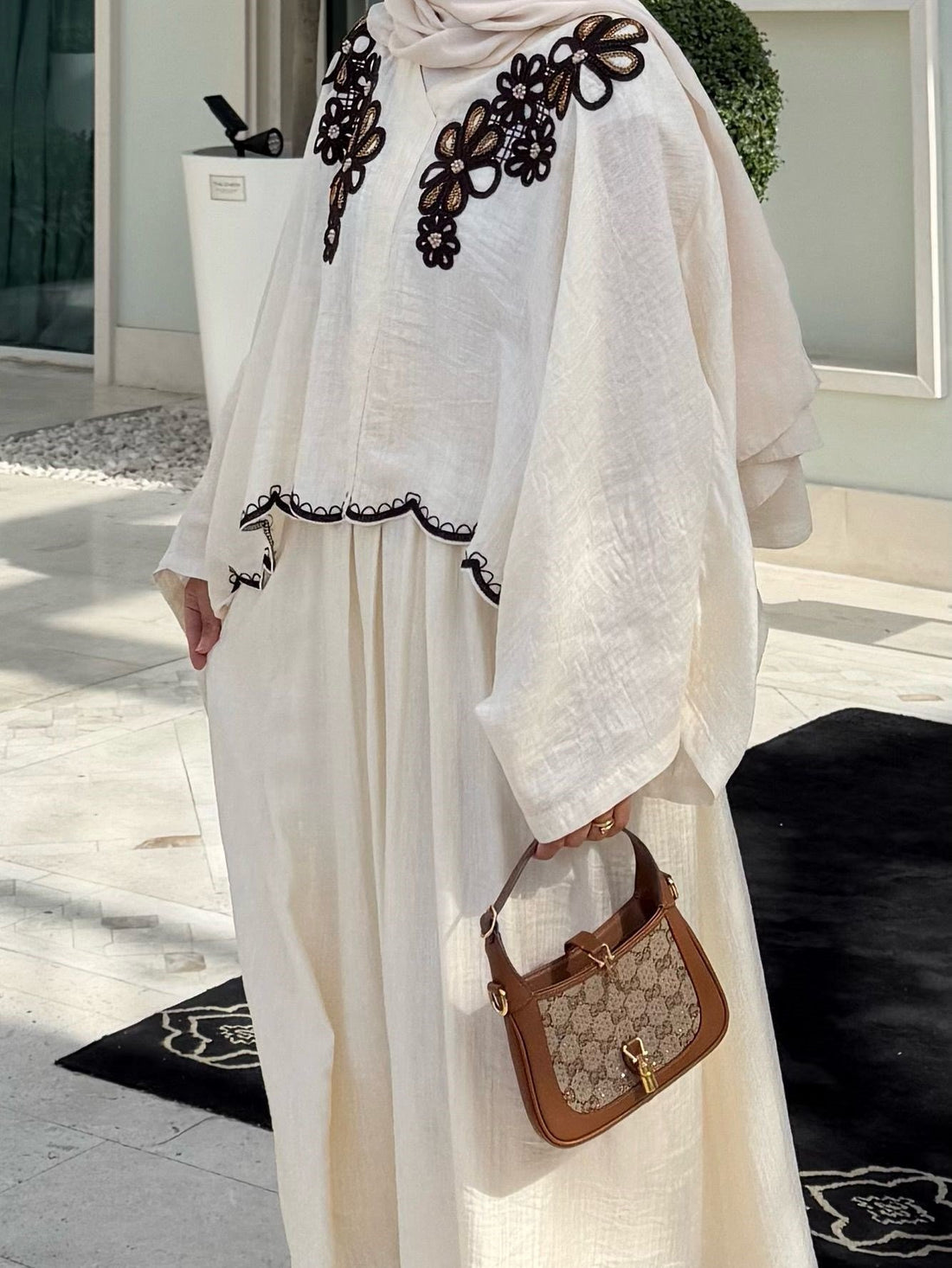 Lace Detailed Skirt Set - White
