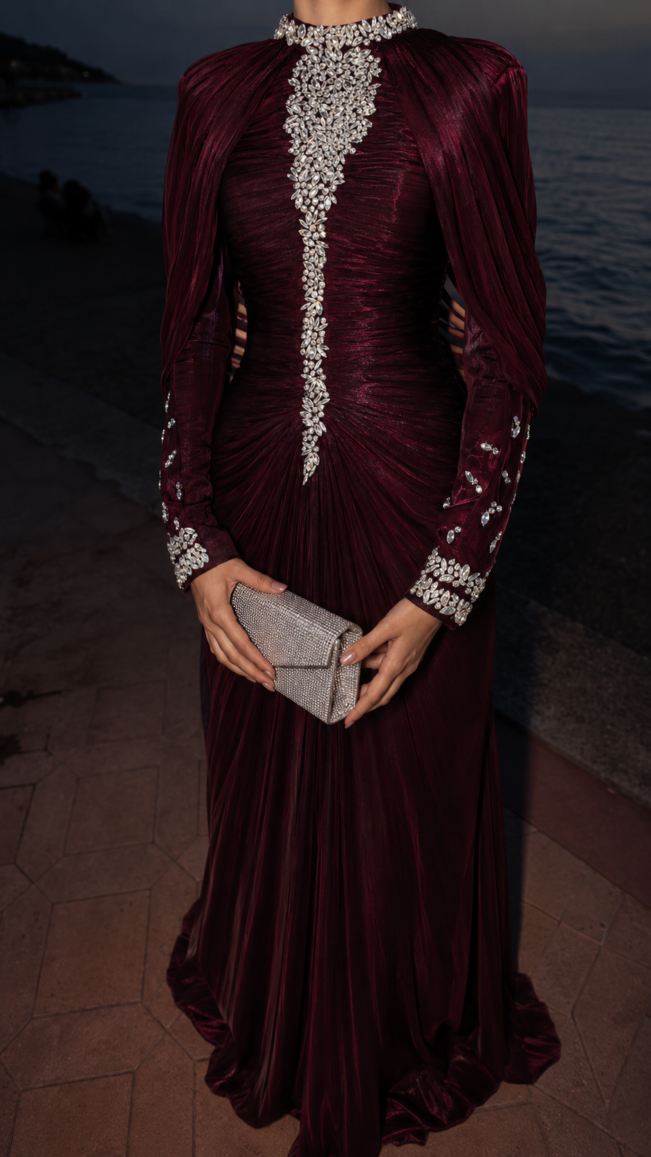 Rayyan Evening Dress - Burgundy
