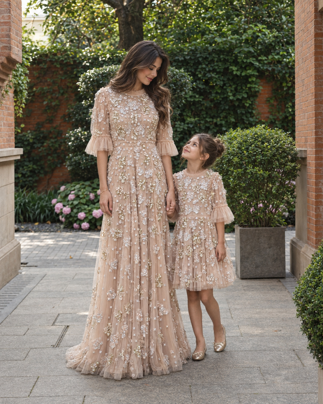 Couture Butterfly Evening Dress - Cream