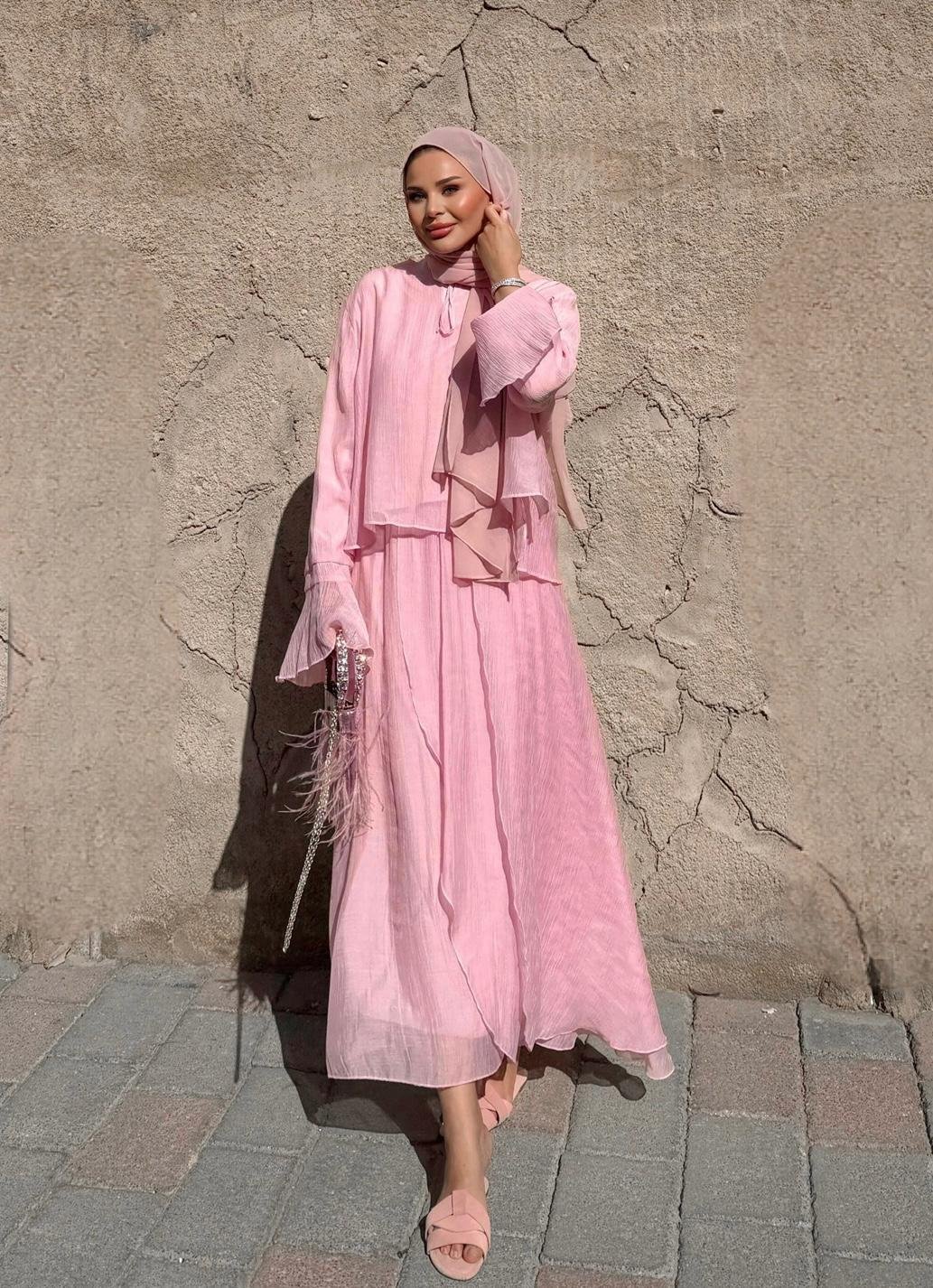 Aurora Flowy Skirt Set – Blush